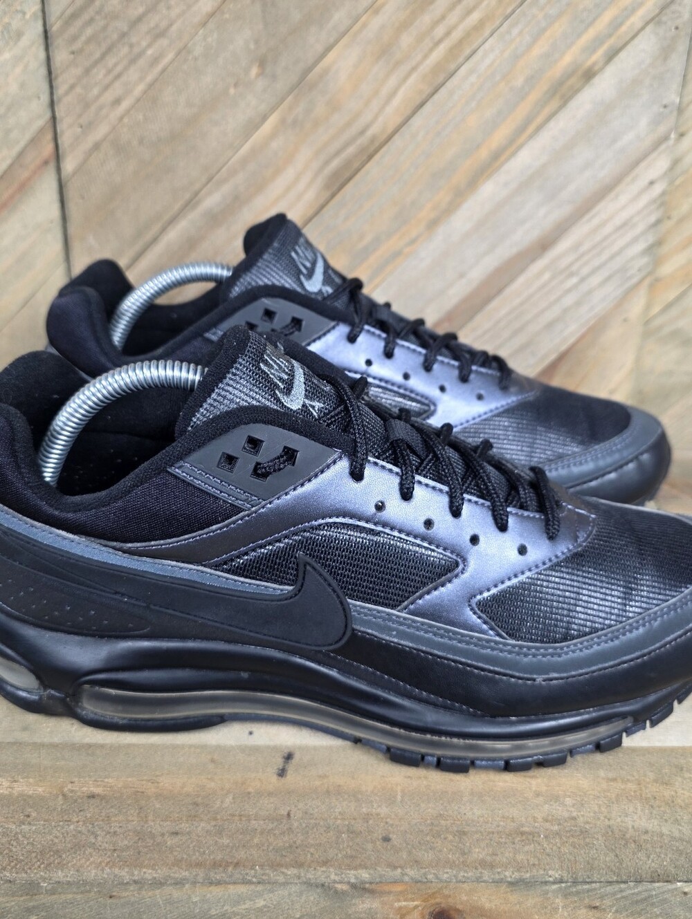 Nike Air Max 97/BW Black Metallic Hematite Mens Athletic Sneakers Size 9 AO2406